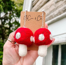Load image into Gallery viewer, Mushroom Felt Earrings and Hair Clips
