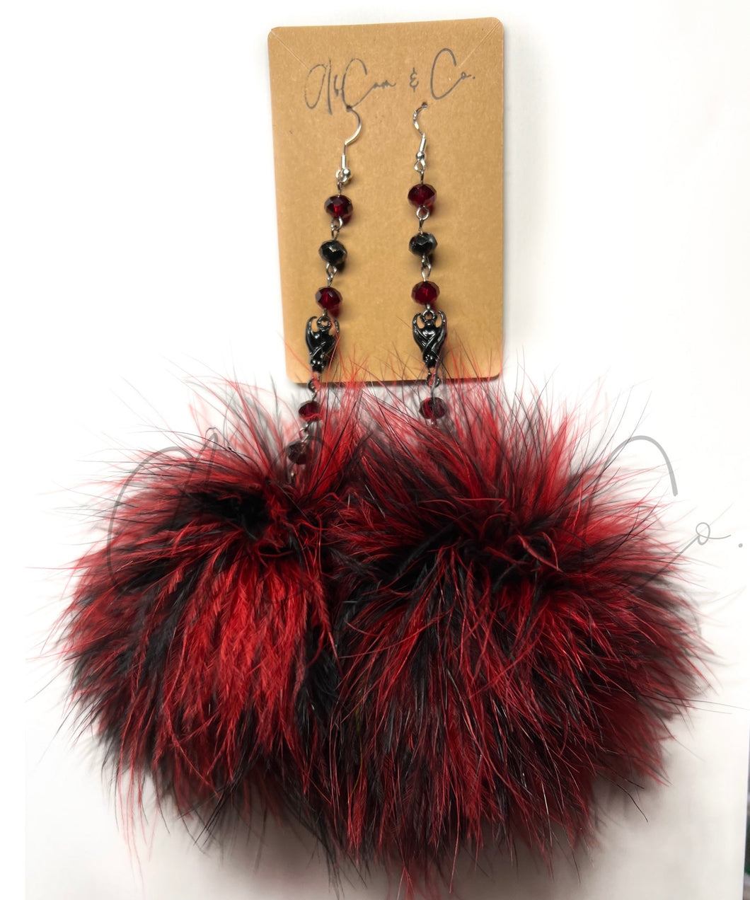 Transylvania Fluffy Pom Earrings