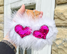 Load image into Gallery viewer, Sequin Heart Fluffy Earrings
