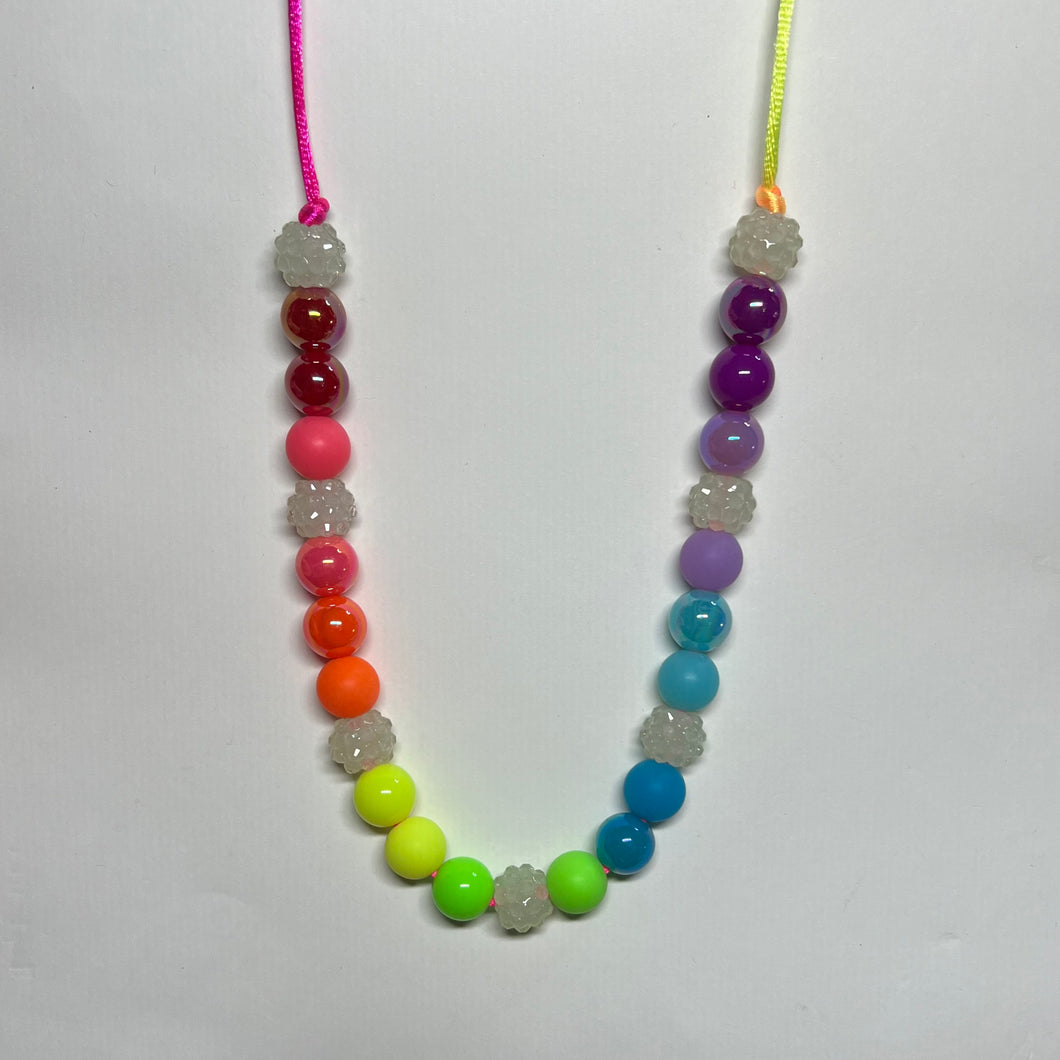 Neon Bitty Glow In The Dark Rainbow Necklace