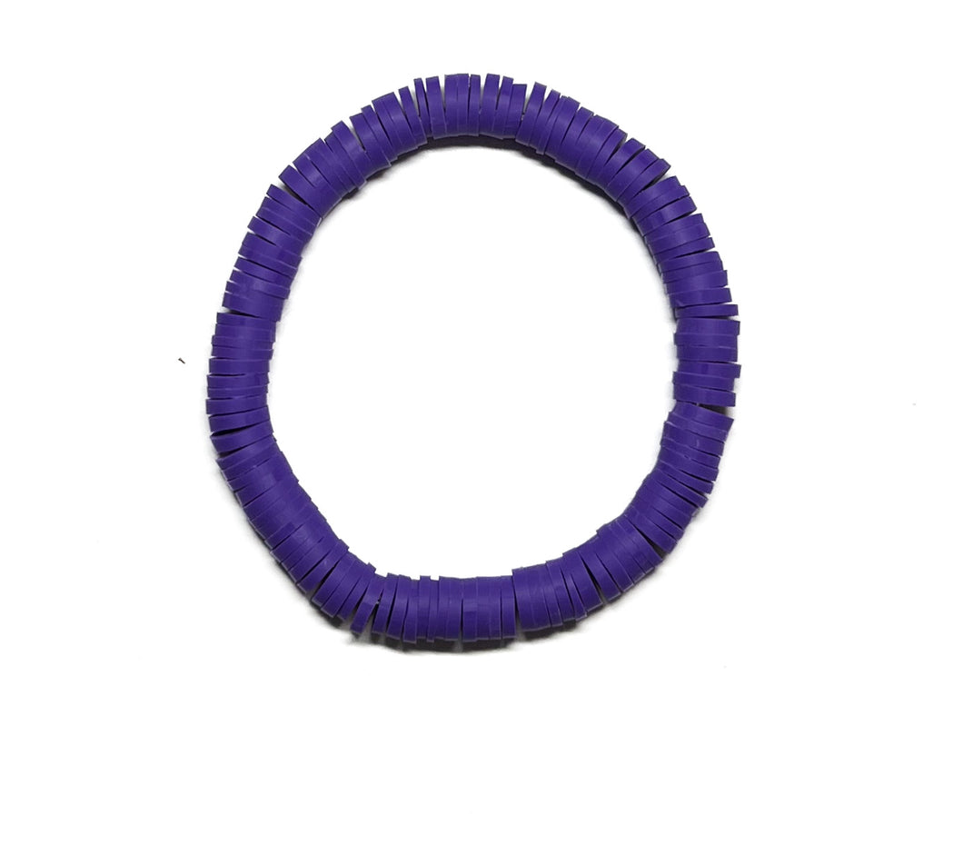 Purple Heishi Bead Bracelet