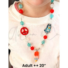 Load image into Gallery viewer, Exclusive #53 Sisters, Bomb Pops Red, White and Blue Bubblegum Style Necklace &amp; Bracelet Set
