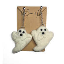 Load image into Gallery viewer, Small Ghost Felt Earrings and Hair Clips
