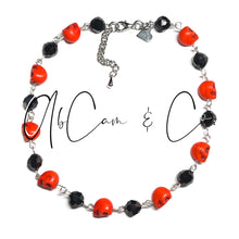 Load image into Gallery viewer, Exclusive #17 Orange Skulls Choker Style Necklace or Bracelet
