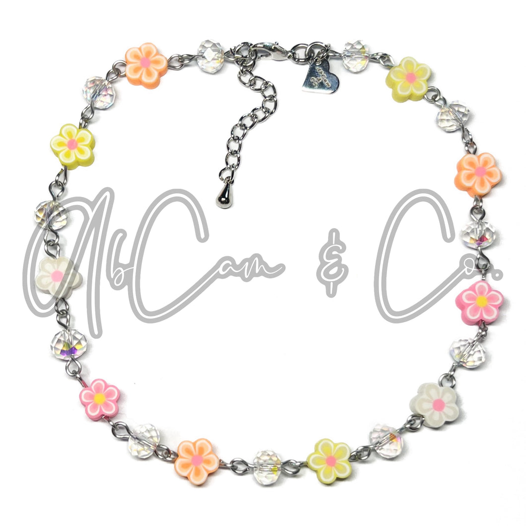 AbCam & Co. Exclusive #59 Mixed Daisies Choker Style Necklace