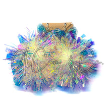 Load image into Gallery viewer, Iridescent Butterfly Tinsel Pom Earrings
