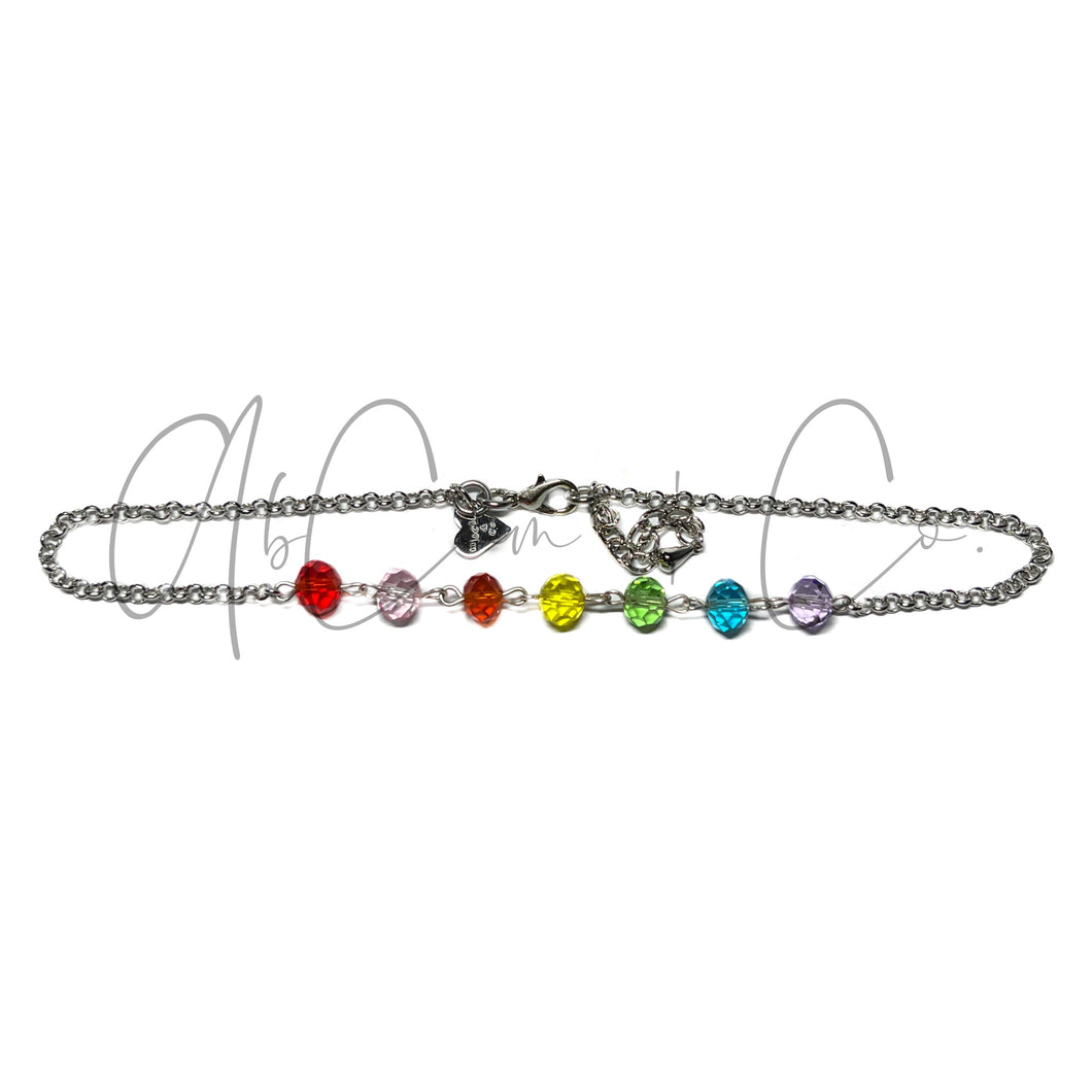 Sparkle Rainbow Cam Style Choker Style Necklace