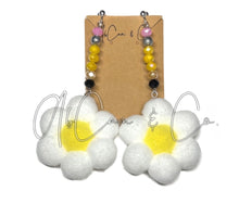 Load image into Gallery viewer, Pencil Daisy Pom Earrings
