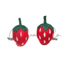 Load image into Gallery viewer, Strawberry Felt Earrings and Hair Clips
