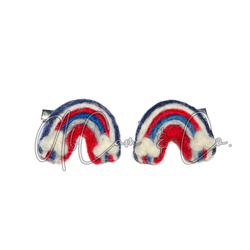 Americana Rainbow Earrings or Hair Clips