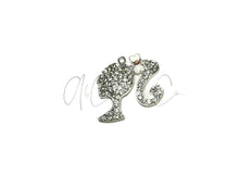 Load image into Gallery viewer, Small Silver Rhinestone Girl Charm
