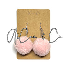 Load image into Gallery viewer, Mini Light Pink Pom Pom Earrings
