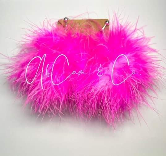 Candy & Highlighter Pink Regular Size Fluffy Pom Earrings / Puffy Pom Hair Clips