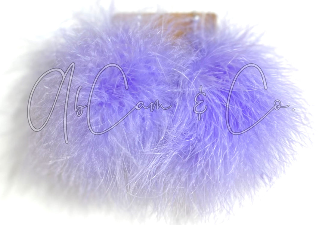 Lilac Fluffy Pom Earrings / Regular Size Puffy Pom Hair Clips