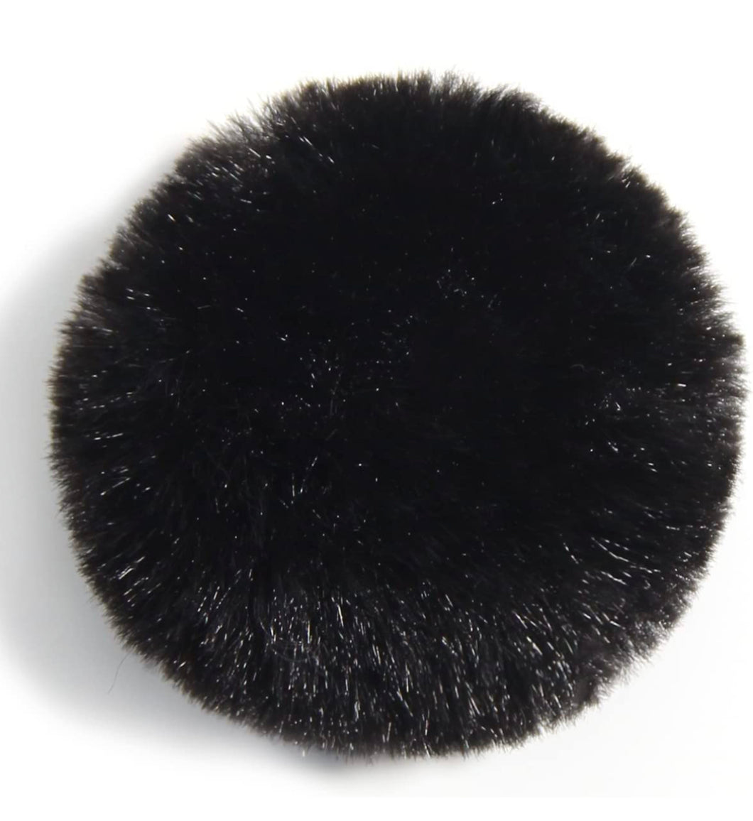 Hand Sewn Faux Fur Daisy Poms