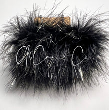 Load image into Gallery viewer, Sparkly Black Regular Size Fluffy Pom Earrings / Regular Size Puffy Pom Hair Clips
