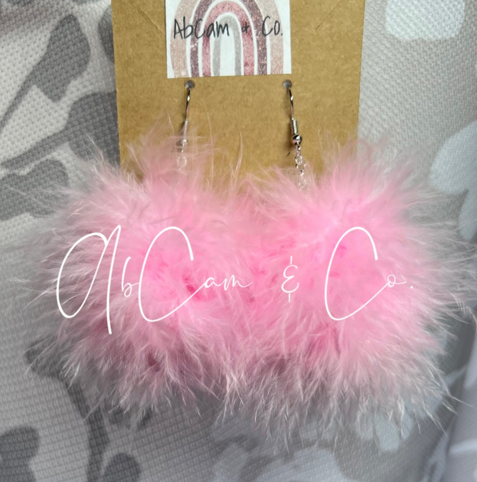 Baby Pink Regular & Mini Size Fluffy Pom Earrings / Regular Size Puffy –  AbCam & Co.