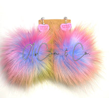 Load image into Gallery viewer, Conversation Heart Faux Fur Pom Earrings

