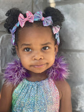 Load image into Gallery viewer, Shades of Purple Regular Size Fluffy Pom Earrings / Regular Size Puffy Pom Hair Clips
