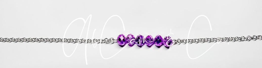 Purple Bar Choker Style Necklace