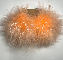 Load image into Gallery viewer, Peach Regular Size Fluffy Pom Earrings / Regular Size Puffy Pom Hair Clips
