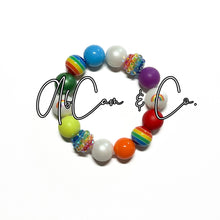 Load image into Gallery viewer, Rainbow Bubblegum Choker Style Necklace and bracelet
