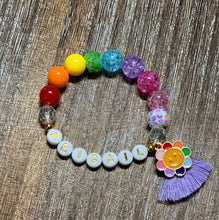 Load image into Gallery viewer, Over the Rainbow tassel name bracelet
