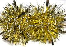 Load image into Gallery viewer, XL Light Gold Tinsel Pom Earrings / Tinsel Pom Hair Clips
