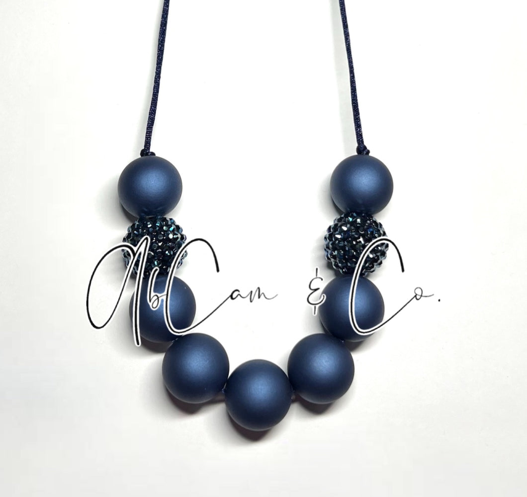 Navy Blue Glam Necklace