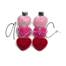 Load image into Gallery viewer, Fuzzy Heart Hair Clips
