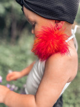 Load image into Gallery viewer, Neon Flame Regular Size Fluffy Pom Earrings / Regular Size Puffy Pom Hair Clips
