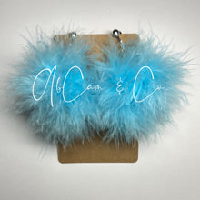 Load image into Gallery viewer, Blue Freeze Mini Fluffy Pom Earrings
