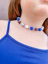 Load image into Gallery viewer, Go Blue! Team Bubblegum Choker Style Necklace
