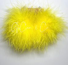 Load image into Gallery viewer, Sunshine Yellow Regular &amp; Mini Size Fluffy Pom Earrings / Regular Size Puffy Pom Hair Clips
