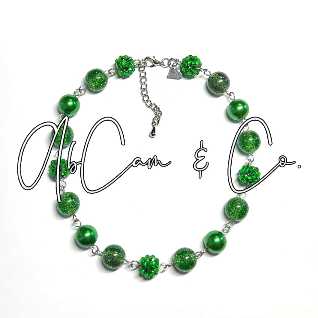 Green Signature Bling Choker Style Necklace