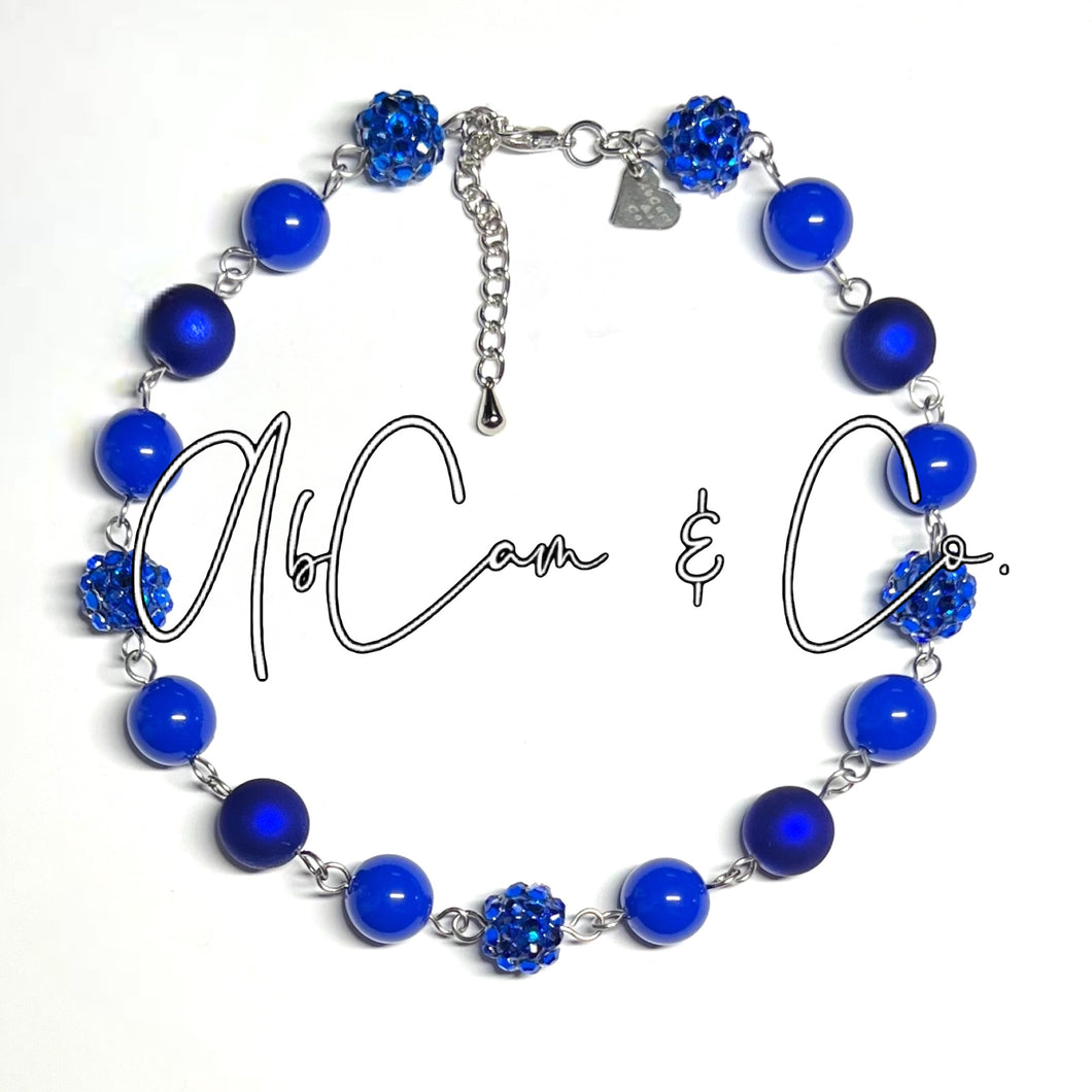 Royal Blue Signature Bling Choker Style Necklace