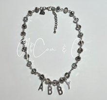 Load image into Gallery viewer, Silver Diamond Choker Style Name Necklace and Bracelet
