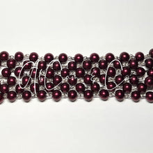Load image into Gallery viewer, Burgundy Pearl Choker Style Necklace
