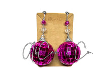 Load image into Gallery viewer, Hot Pink Disco Earrings
