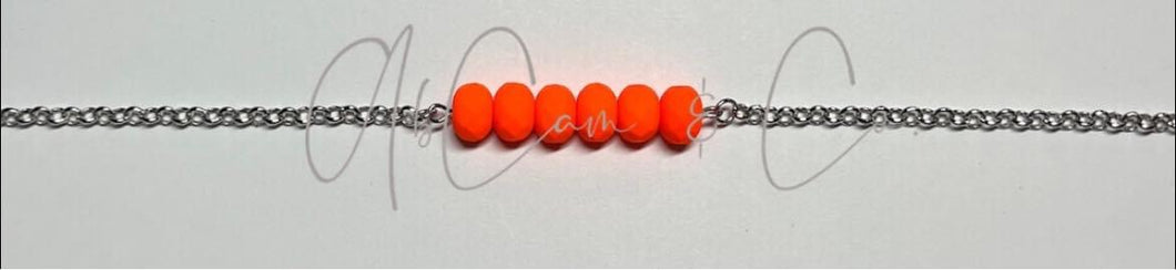 Neon Orange Bar Choker Style Necklace