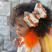 Load image into Gallery viewer, Bright Orange Regular &amp; Mini Size Fluffy Pom Earrings / Regular Size Puffy Pom Hair Clips
