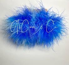 Load image into Gallery viewer, Shades of Blue Regular Size Fluffy Pom Earrings / Regular Size Puffy Pom Hair Clips
