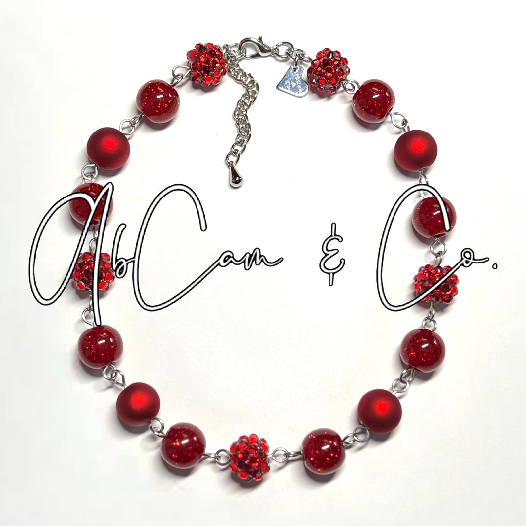 Red Signature Bling Choker Style Necklace