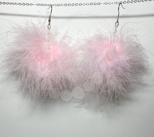 Load image into Gallery viewer, Light Pink Regular Size Fluffy Pom Earrings / Puffy Pom Hair Clips
