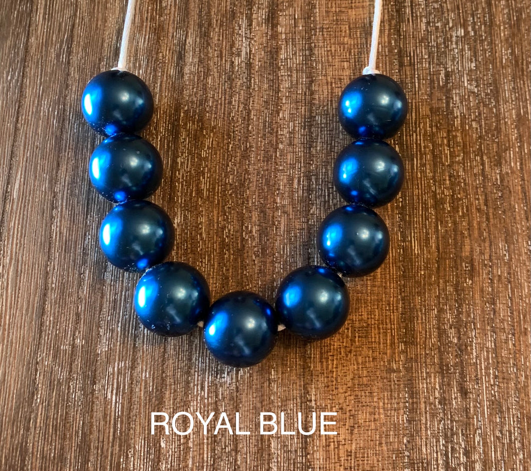 Royal Blue Pearl Bubblegum Necklace
