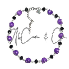 Load image into Gallery viewer, Exclusive #18 Purple Skulls Choker Style Necklace or Bracelet
