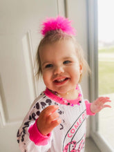 Load image into Gallery viewer, Highliter Pink Regular Size Fluffy Pom Earrings / Regular Size Puffy Pom Hair Clips
