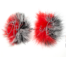 Load image into Gallery viewer, Miserable, Darling XL Fluffy Pom Earrings or XL Puffy Pom Hair Clips
