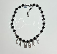 Load image into Gallery viewer, Pure Black Choker Style Name Necklace and Bracelet
