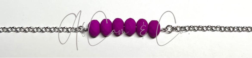 Neon Purple Bar Choker Style Necklace